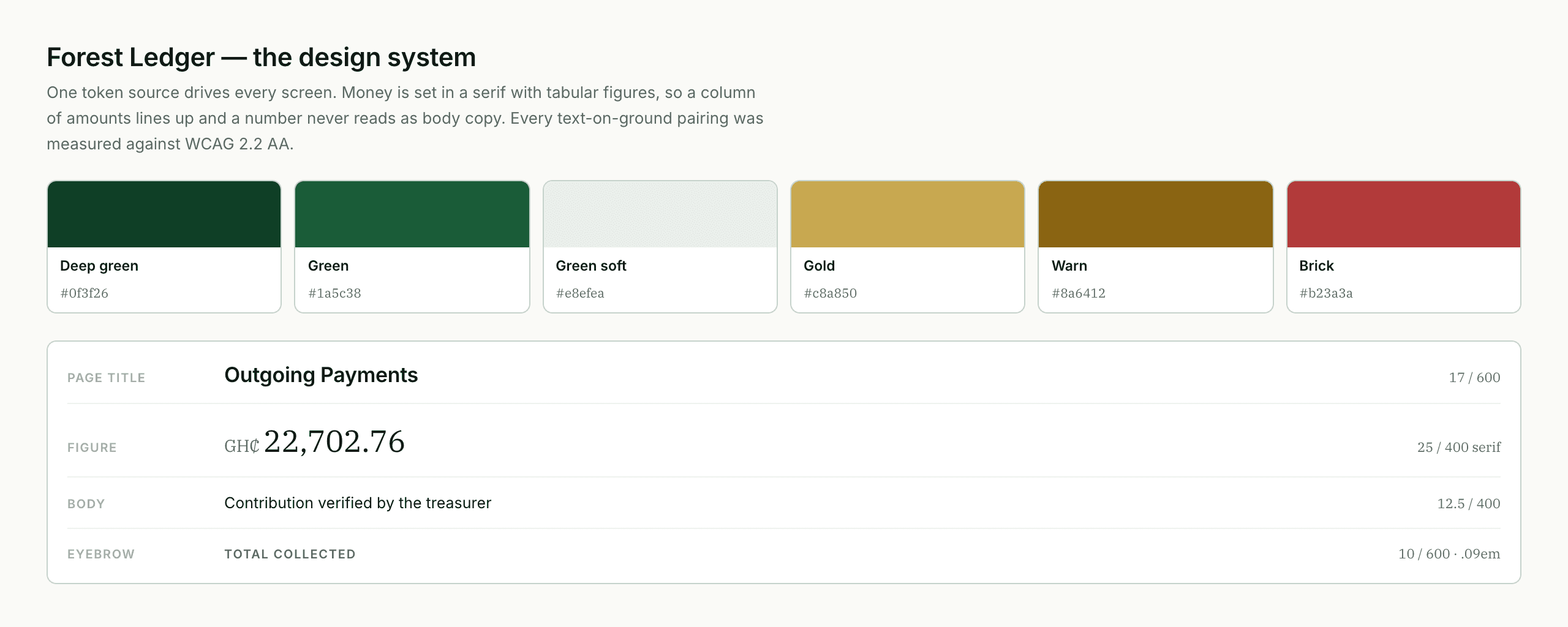 Design system: one token source drives every screen